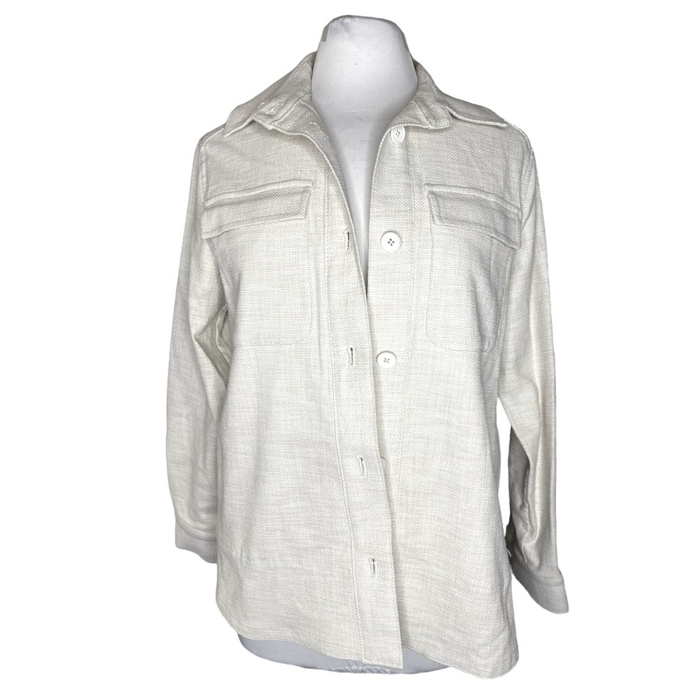 Banana Republic Oatmeal Cotton Hopsack Shirt Jacket Sz XS
